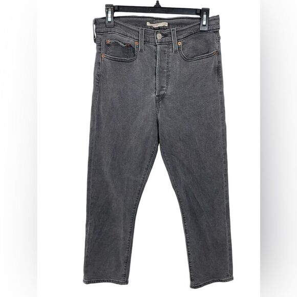 Levi's Wedgie Straight Fit Jeans Size 30 x 26 Faded Black Wash Women’s Denim - Picture 1 of 7